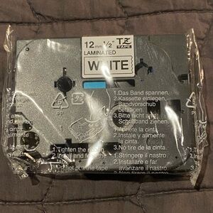 Brother Electronic Label Tape Black Print on‎ White Tape Sealed